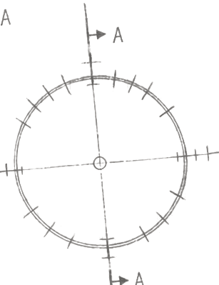Maker’s Seal construction: circular boundary and origin point under measurement.