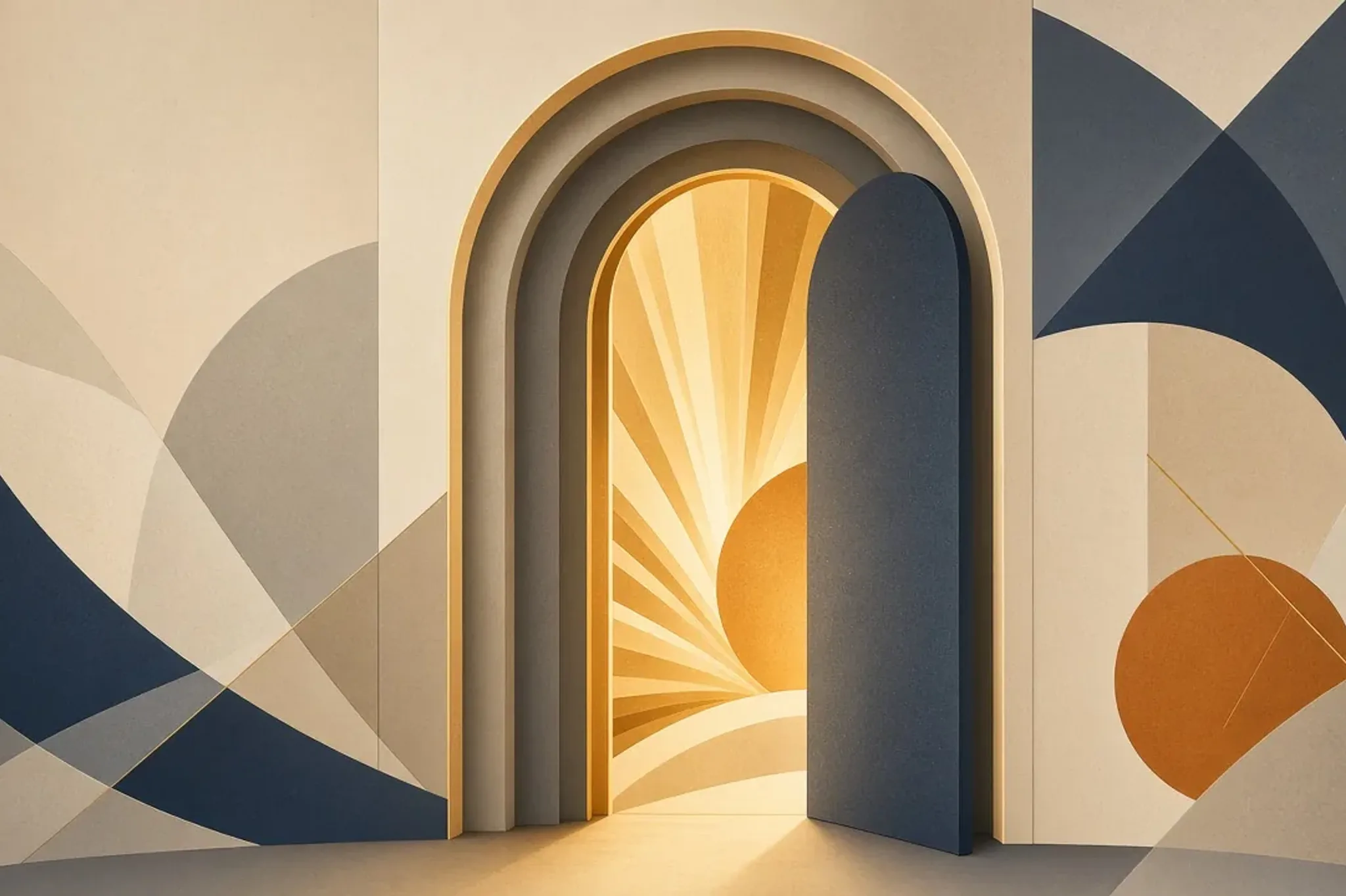 An open doorway and amber light — access without a guarantee of authority