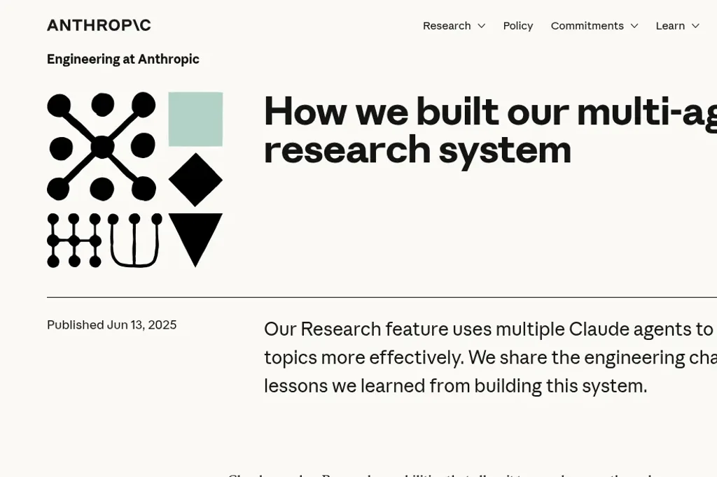 Öffentliche Anthropic-Engineering-Seite: How we built our multi-agent research system, 13. Juni 2025