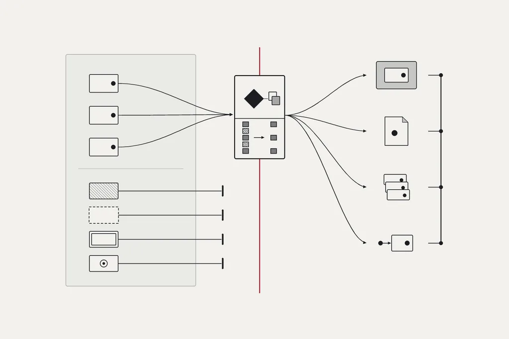 A canonical publication decision admits only content eligible for public human routes, projects allowed fields, and supplies HTML, Markdown, search, and resource reads. Private and draft material is excluded before any public representation.