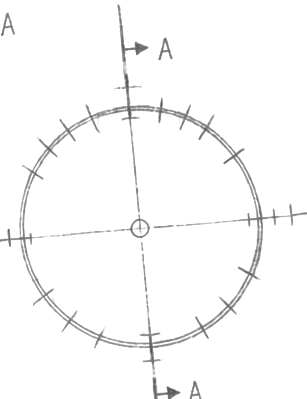 Maker’s Seal construction: circular boundary and origin point under measurement.