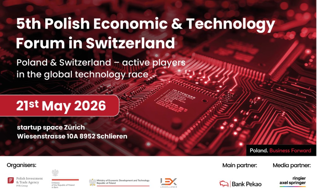 Veranstaltungsplakat des 5th Polish Economic and Technology Forum Switzerland